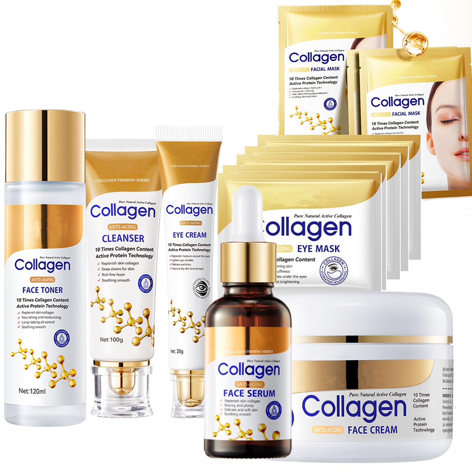LOTIZUO Collagen Skin Care Set – 13-Piece Hydrating Facial Kit for Women