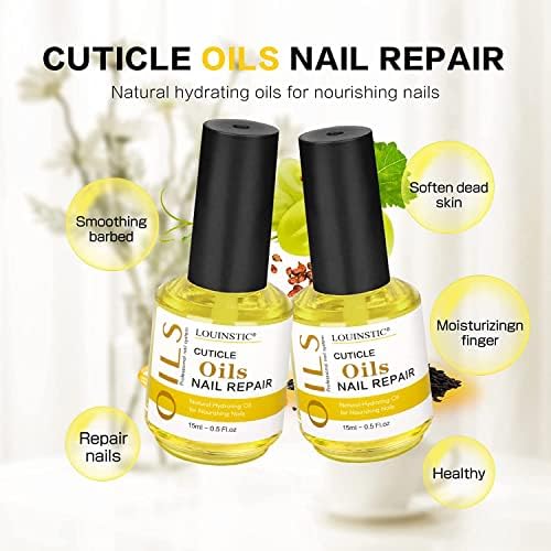 LOUINSTIC 3-in-1 Gel Nail Remover Kit – Acetone-Free, Low Odor, Peel-Off Latex, Cuticle Oil