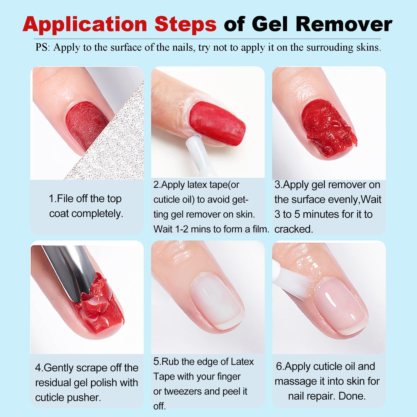 LOUINSTIC Gel Nail Remover & Cuticle Oil Kit – Quick 2–5 Min Gel Polish Removal, No Foil, Low Odor