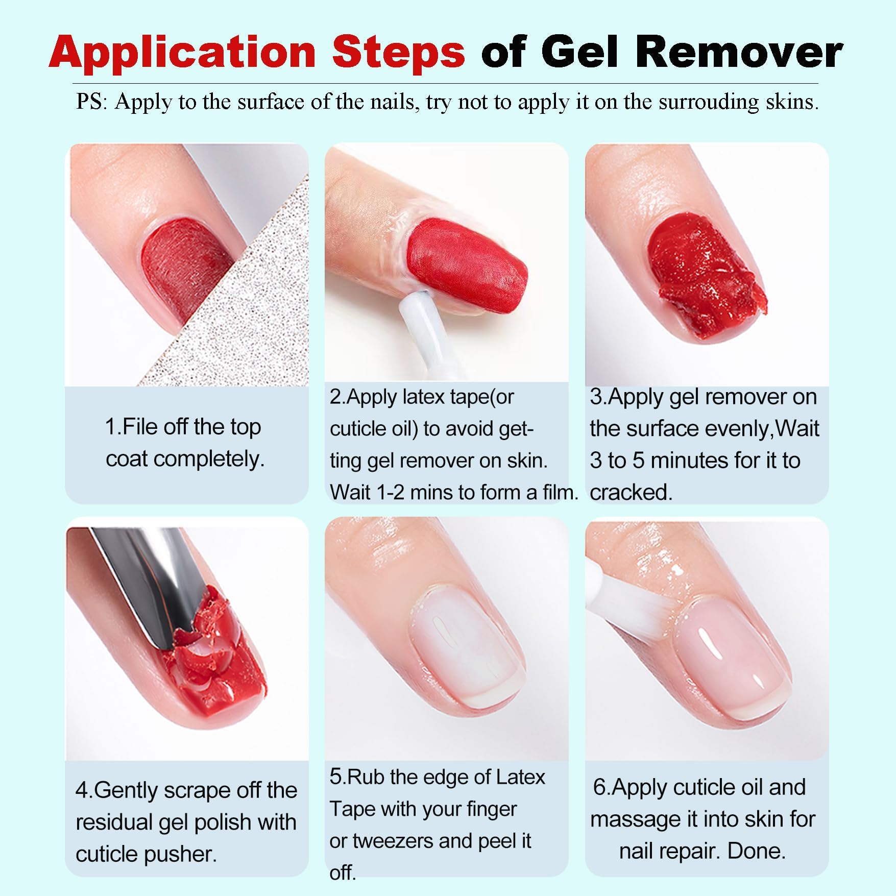 LOUINSTIC Gel Nail Polish Remover & Liquid Latex Kit – Fast 2–5 Minute Removal, Low Irritation, No Foil