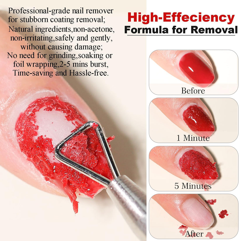 LOUINSTIC Gel Nail Remover & Cuticle Oil Kit – Quick 2–5 Min Gel Polish Removal, No Foil, Low Odor