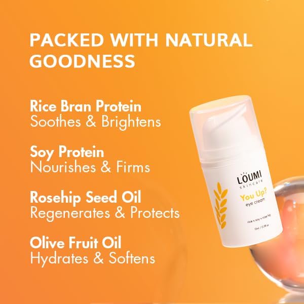LOUMI Skincare The Glow Pack – Hydrating All Day Cream, You Up? Eye Cream, Rose Glow Oil, Revive Retinol Drops