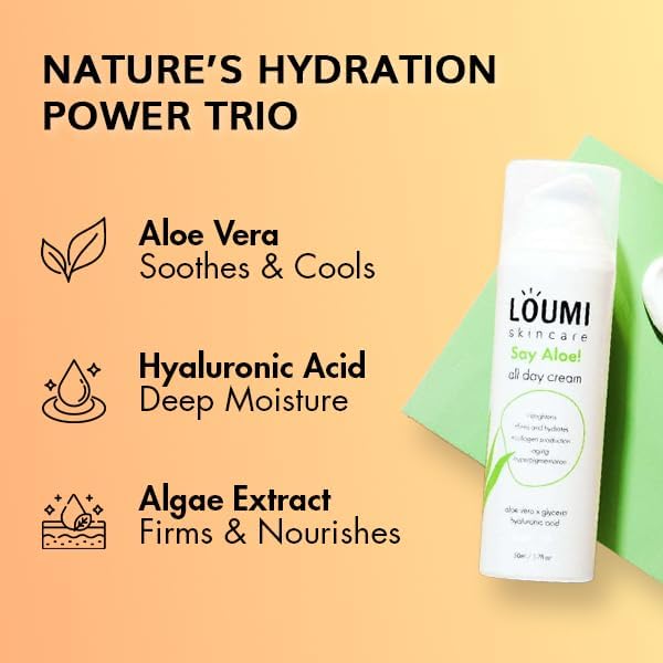 LOUMI Skincare The Glow Pack – Hydrating All Day Cream, You Up? Eye Cream, Rose Glow Oil, Revive Retinol Drops
