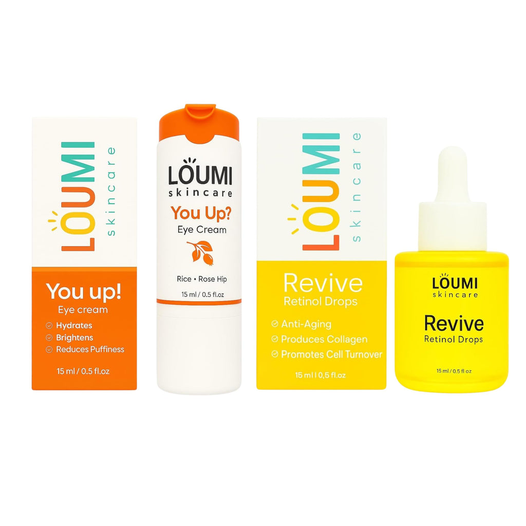 LOUMI Skincare Rested & Revived Bundle — Nighttime Retinol Serum + Hydrating Eye Cream