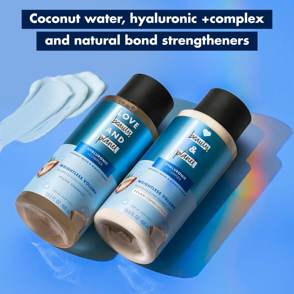 Love Beauty and Planet Weightless Volume Shampoo – Hyaluronic Acid, Coconut Water & Mimosa Flower