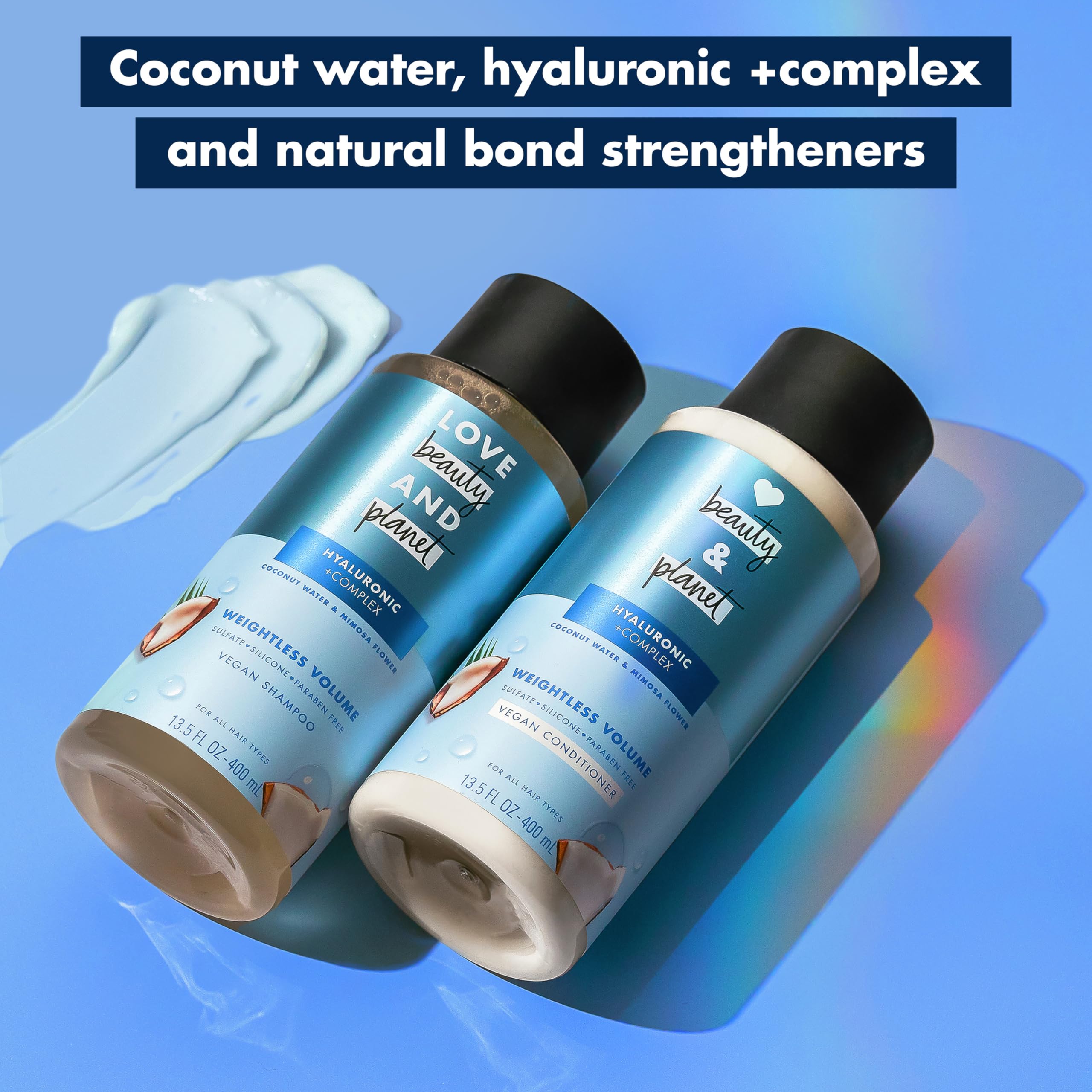 Love Beauty and Planet Weightless Volume Shampoo – Hyaluronic Acid, Coconut Water & Mimosa Flower