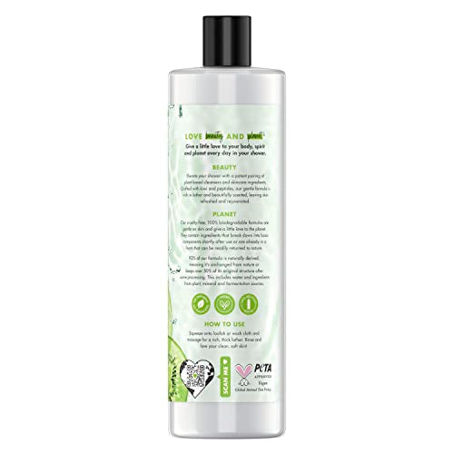 Love Beauty and Planet Kiwi & Peptides Plant-Based Body Wash – 20 fl oz | Biodegradable, Vegan, Sulfate-Free