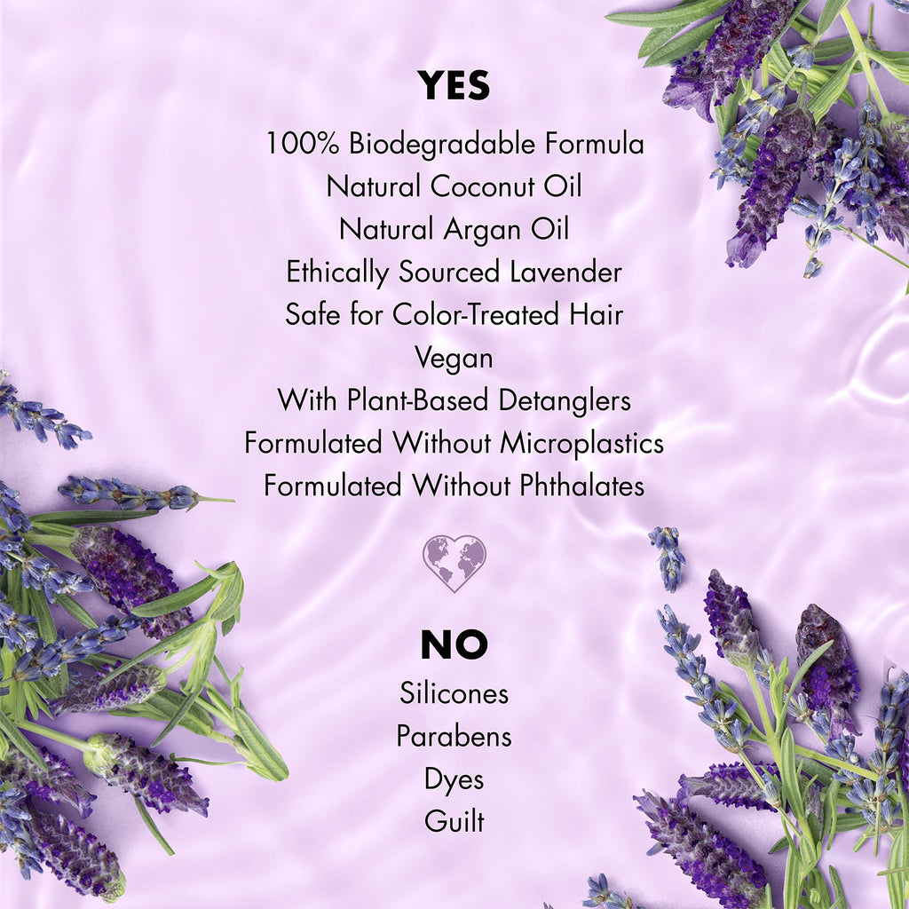 Love Beauty And Planet Smooth and Serene Argan Oil Shampoo – Frizz Control, Lavender, Sulfate Free, 13.5 oz