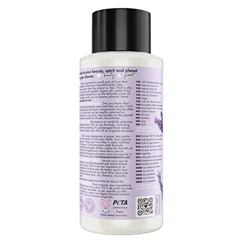 Love Beauty And Planet Smooth and Serene Argan Oil Shampoo – Frizz Control, Lavender, Sulfate Free, 13.5 oz