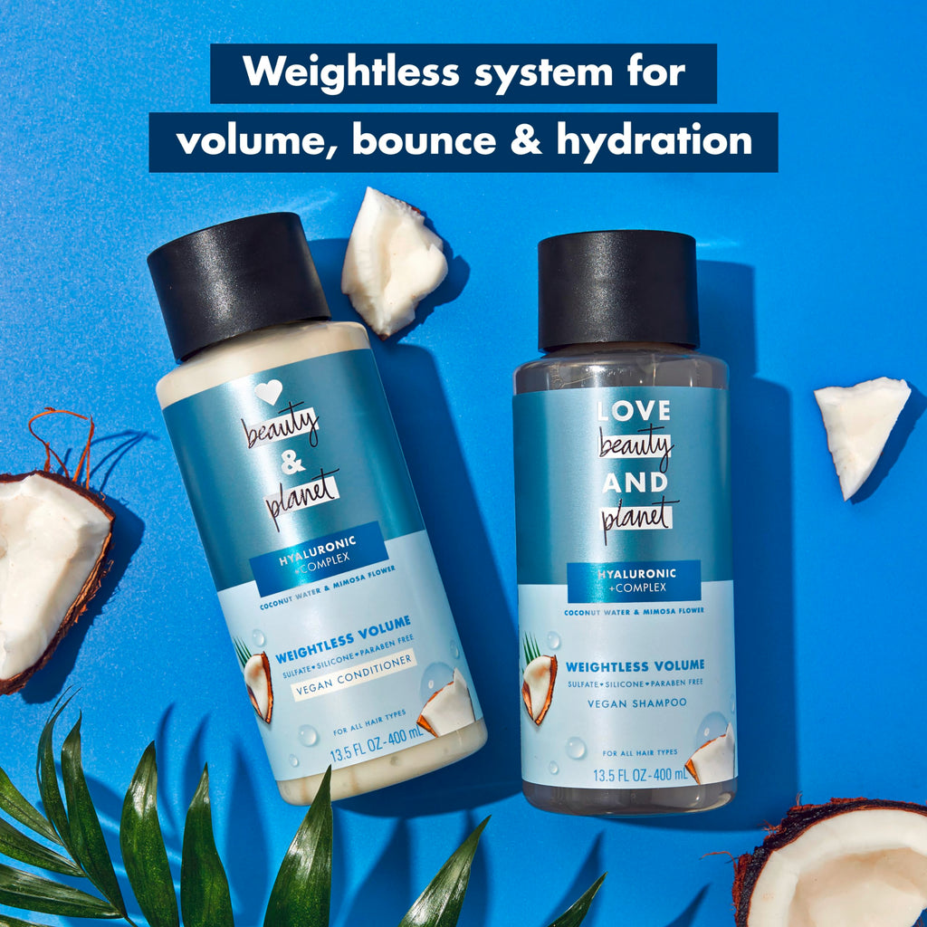 Love Beauty and Planet Weightless Volume Shampoo – Hyaluronic Acid, Coconut Water & Mimosa Flower