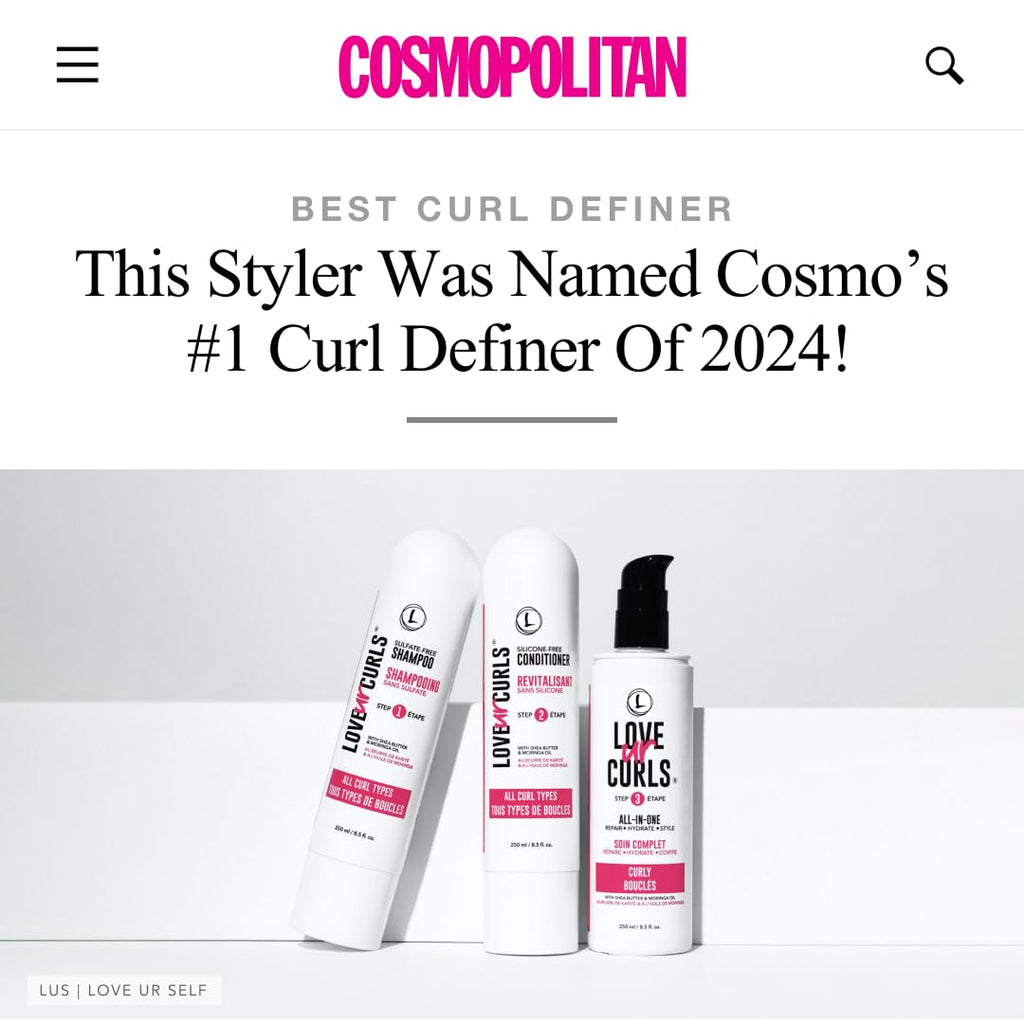 Love Ur Curls Fragrance-Free Shampoo & Conditioner Set with All-in-One Curl Styler for Kinky & Coily Hair