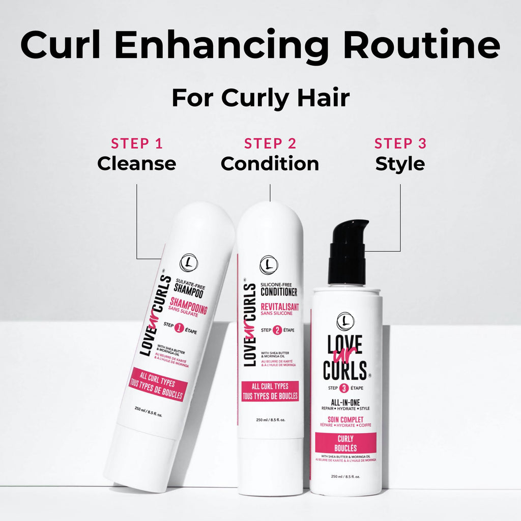 Love Ur Curls - 3-Step Shampoo, Conditioner & All-in-One Curl Styler for Curly Hair