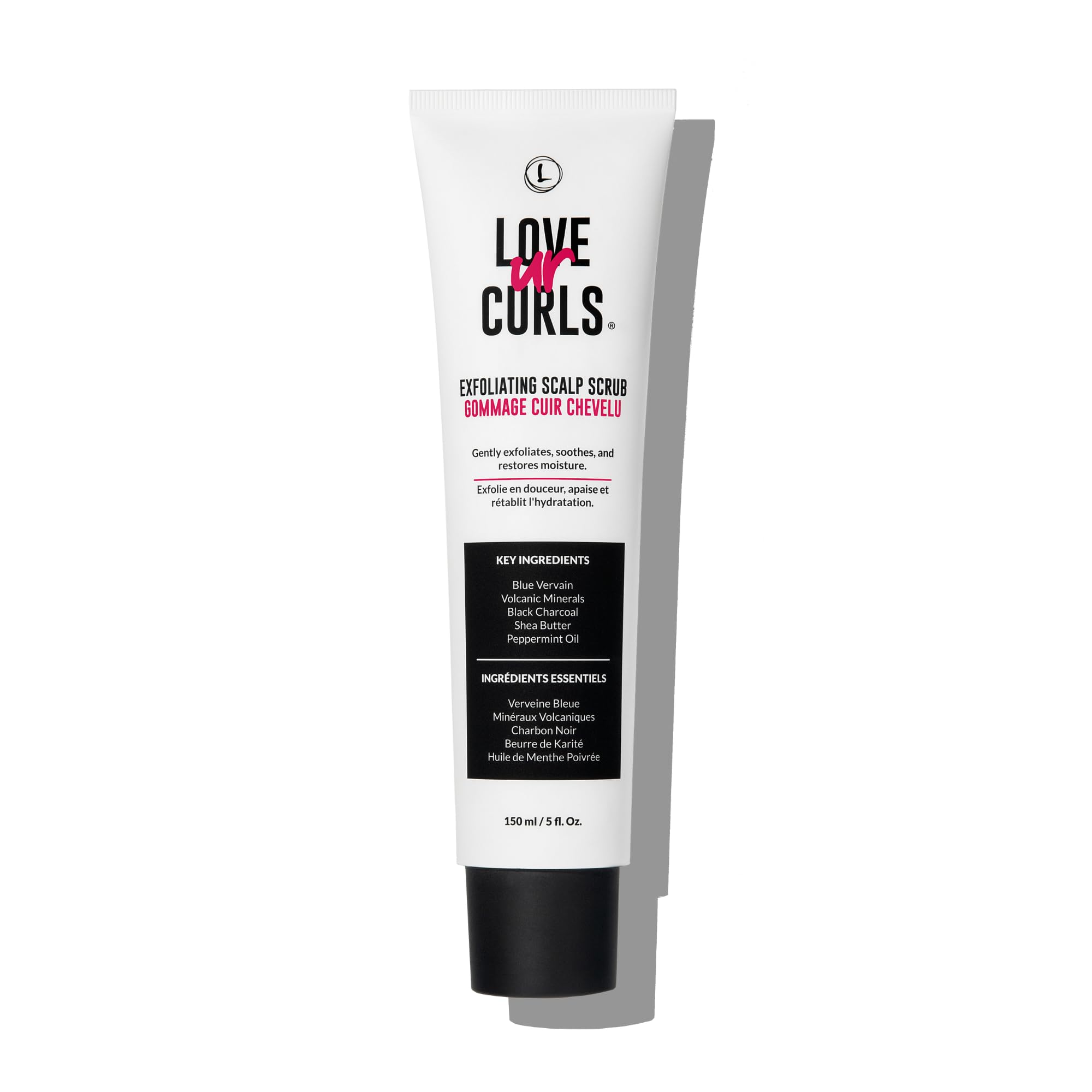 Love Ur Curls Exfoliating Scalp Scrub – Pre-Shampoo Buildup Removal, Peppermint, 150mL