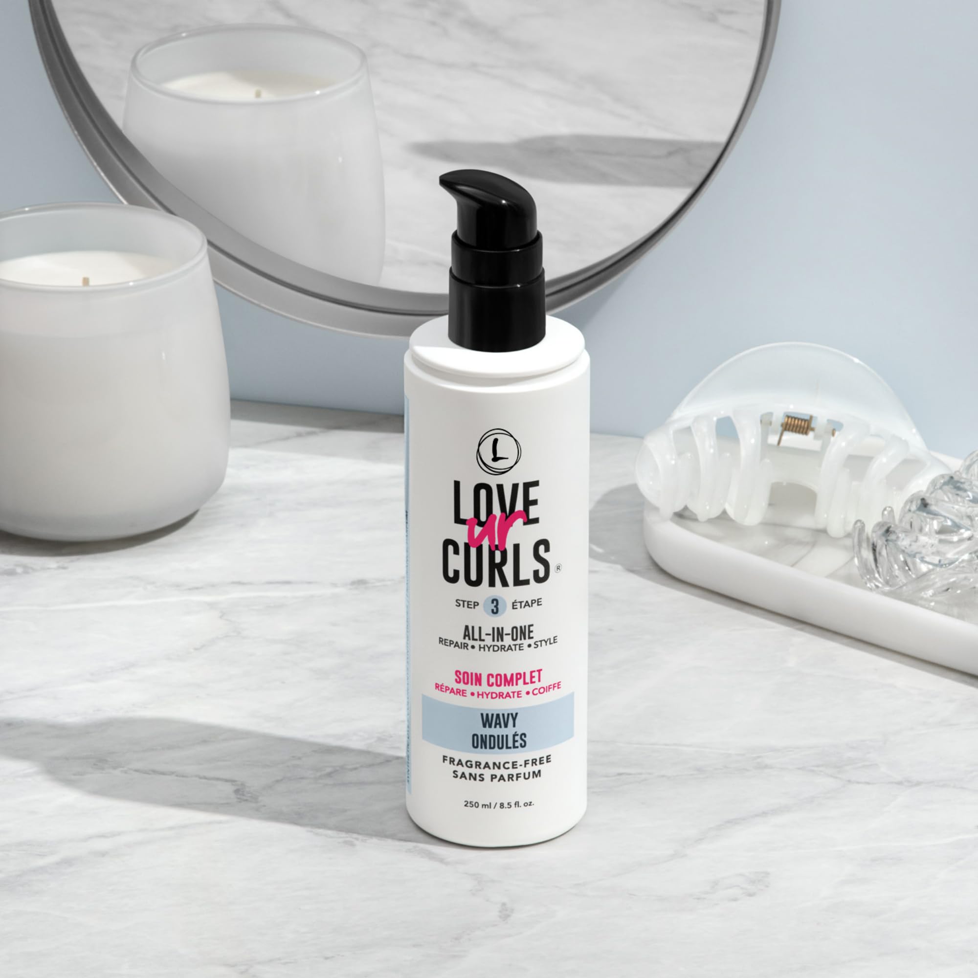 Love Ur Curls Fragrance-Free All-in-One Curl Styler for Wavy Hair – Define, Hydrate & Repair (250 mL)