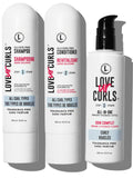 Love Ur Curls Fragrance-Free Shampoo & Conditioner Set with All-in-One Curl Styler | 3-Step Curl System (200 mL)