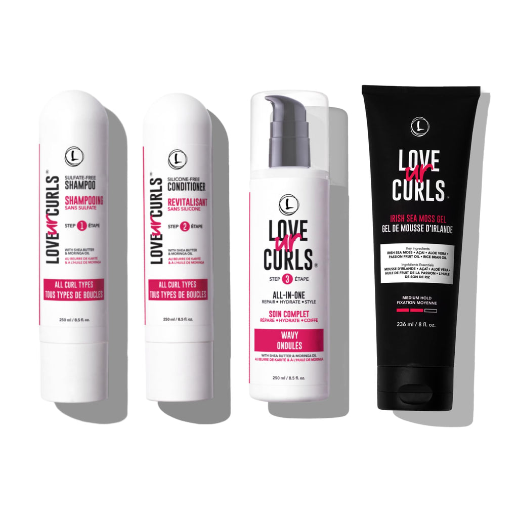 Love Ur Curls - Ultra-Defining Curl Kit: Shampoo, Conditioner, All-in-One Styler + Irish Sea Moss Gel
