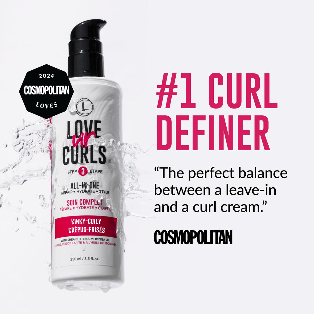 Love Ur Curls - Shampoo & Conditioner Set + All-in-One Curl Styler for Kinky & Coily Hair (3-Step System)