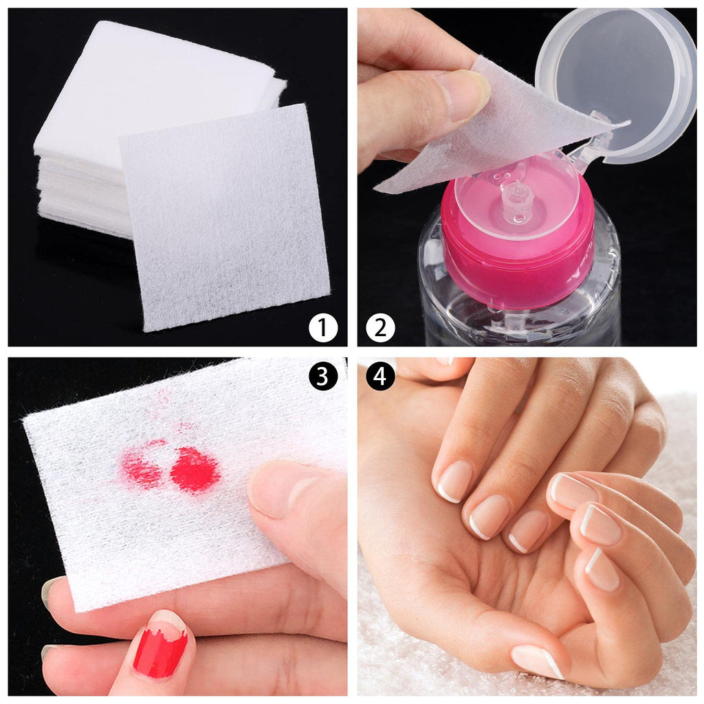 LoveBB Lint-Free Nail Wipes Pads – Gel Polish Remover, 4 Boxes (1300 Pieces)