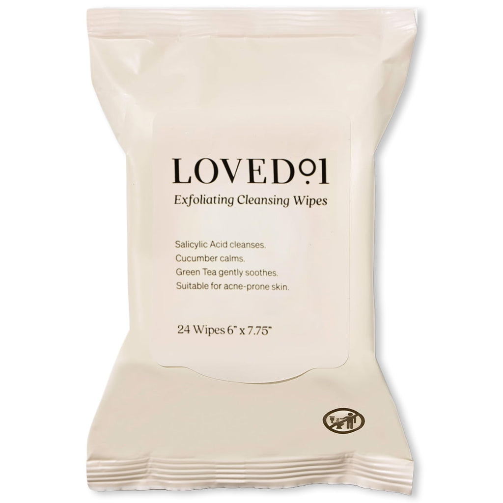 Loved01 Face & Body Cleansing Wipes with Salicylic Acid – John Legend Skincare, Oil & Fragrance-Free, No-Rinse (24 wipes)