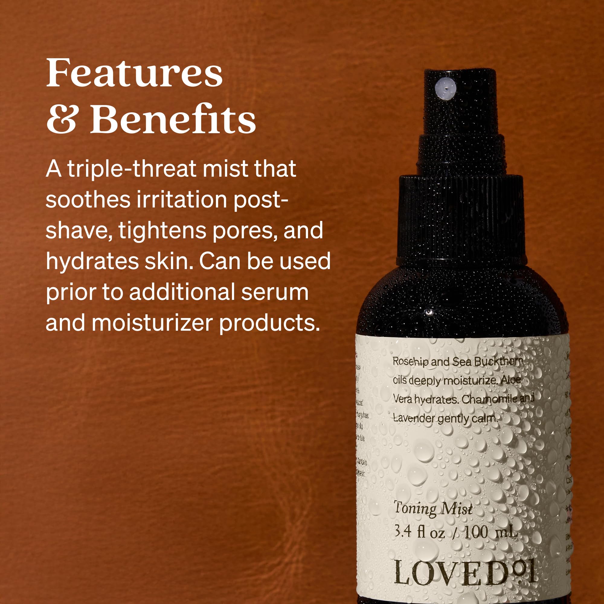 Loved01 Face & Body Toning Mist — John Legend Skincare, Alcohol-Free Hydrating Mist with Witch Hazel & Aloe Vera, 3.4 oz
