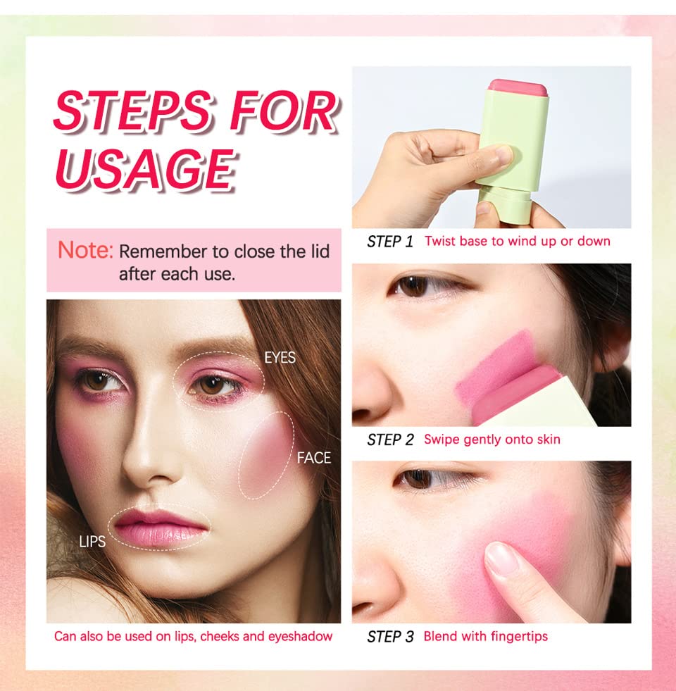 Lovelycat On-the-Go Makeup Blush Stick – Pink, Creamy, Long-Lasting, Waterproof
