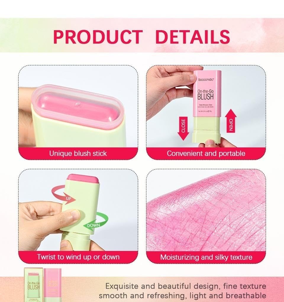 Lovelycat On-the-Go Makeup Blush Stick – Pink, Creamy, Long-Lasting, Waterproof