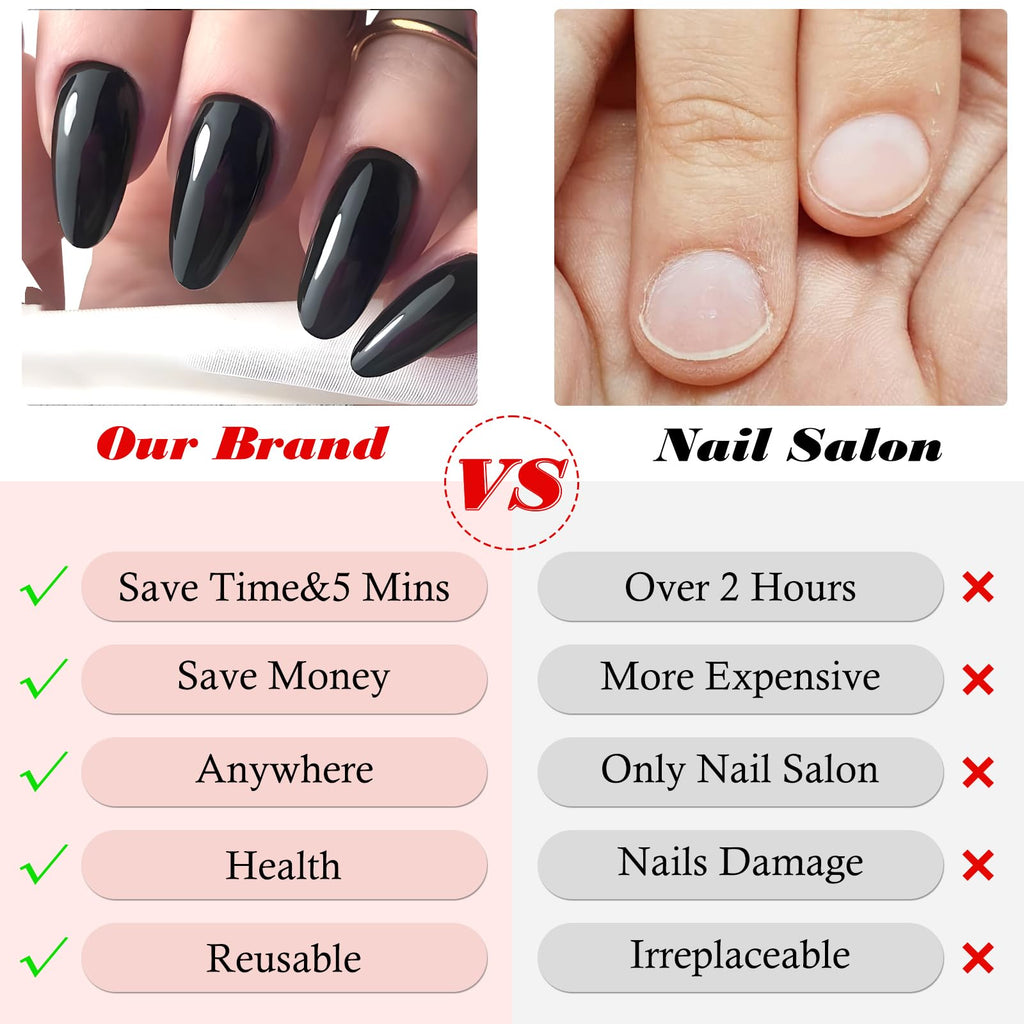 LoveOurHome 576pc Medium Almond Press On Nails – Full Cover, 24 Colors