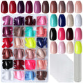 LoveOurHome 576pc Coffin Press On Nails – Short Full-Cover, 24 Glossy Colors, 10 Sizes