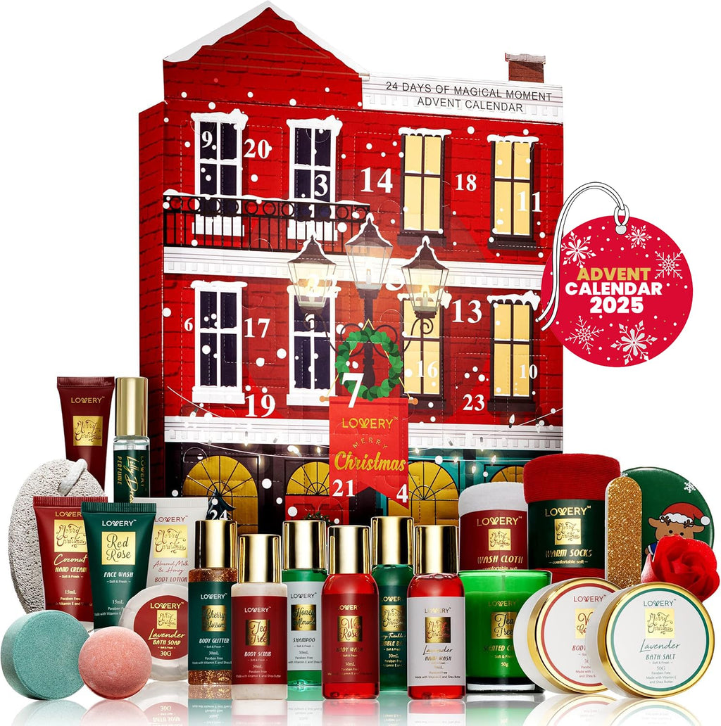 LOVERY Advent Calendar for Adults 2025 - 24 Days of Spa Beauty & Skincare