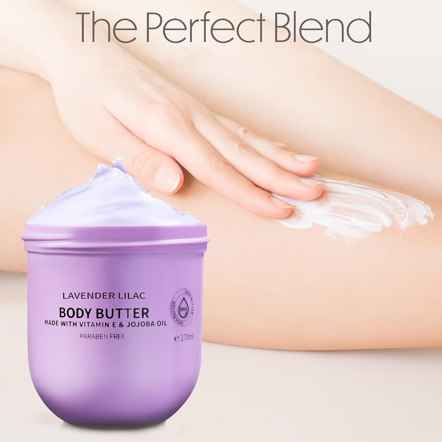 LOVERY Lavender Lilac Body Butter – Hydrating Shea Cream with Jojoba Oil & Vitamin E | 12 Fl Oz