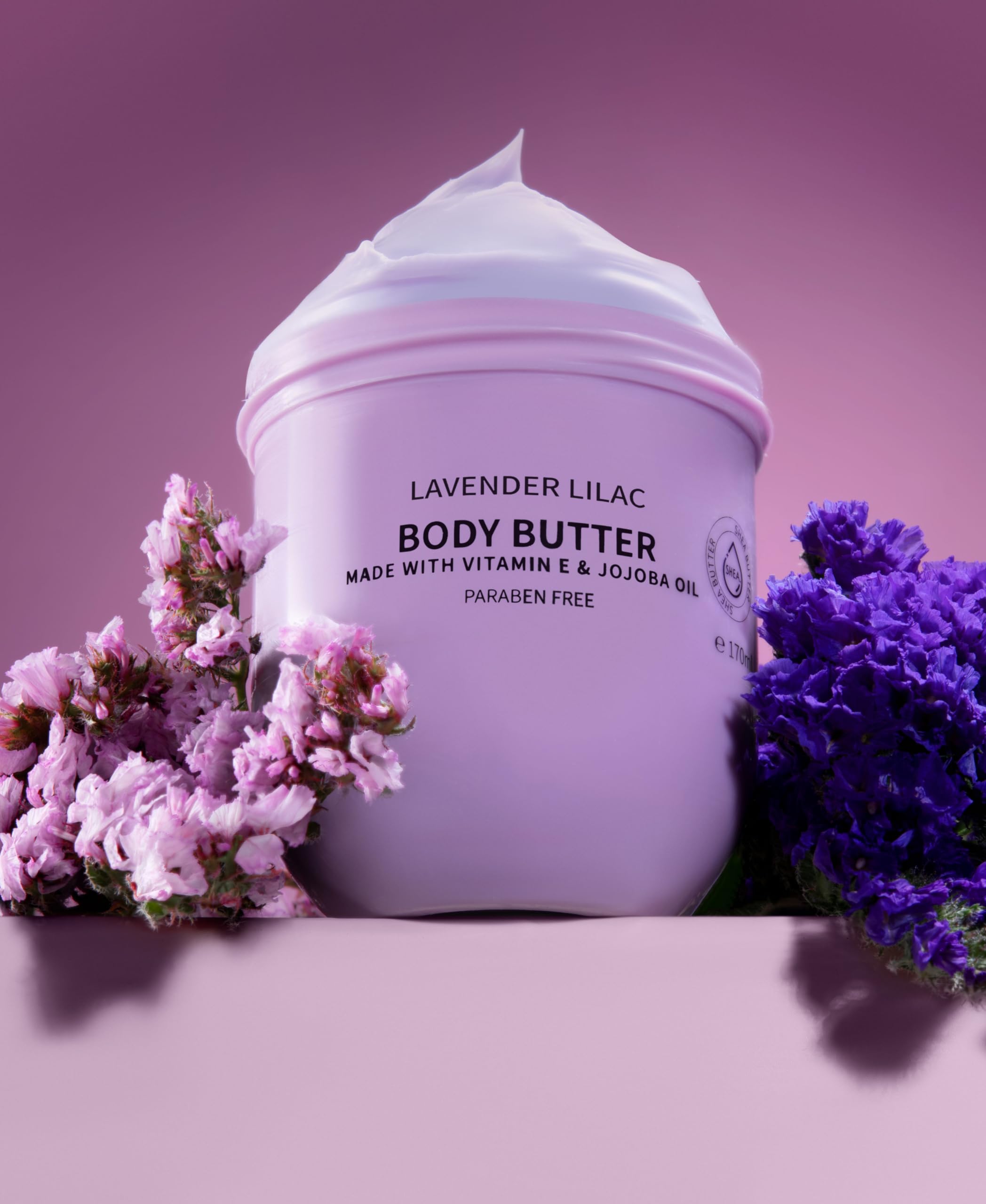 LOVERY Lavender Lilac Body Butter – Hydrating Shea Cream with Jojoba Oil & Vitamin E | 12 Fl Oz