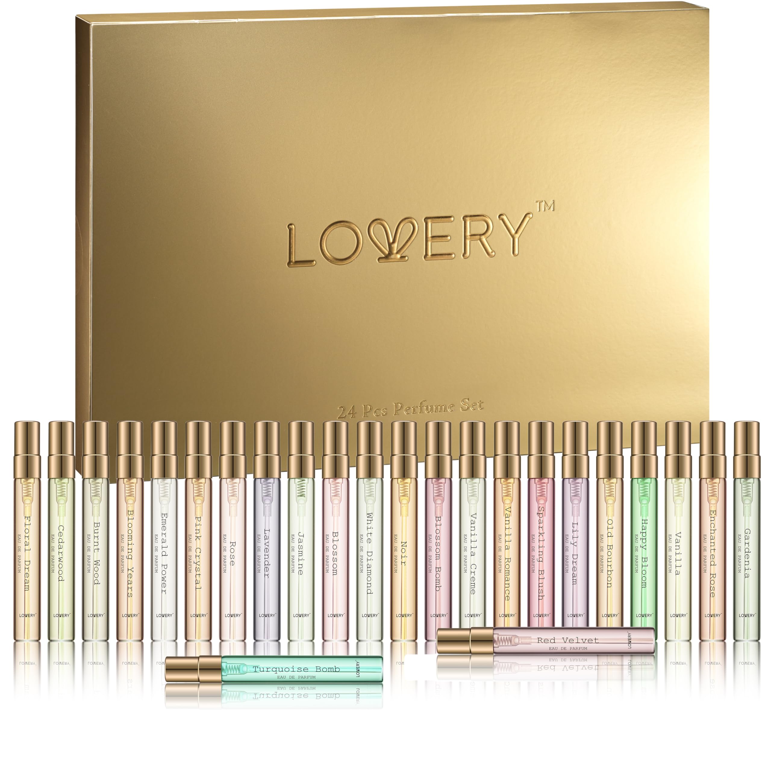 LOVERY 24-Piece Beauty Perfume Set – Floral Fragrance Advent Calendar Gift for Women