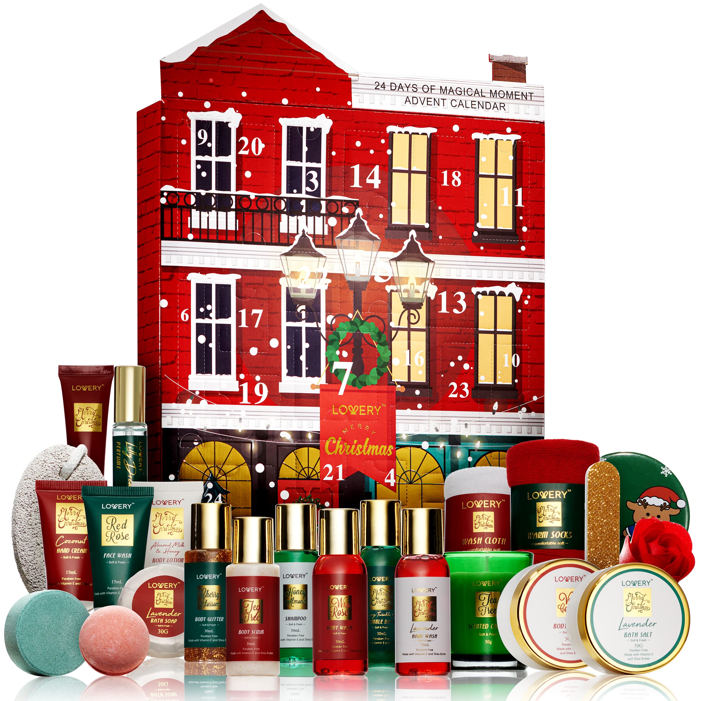 LOVERY Advent Calendar for Adults 2025 - 24 Days of Spa Beauty & Skincare