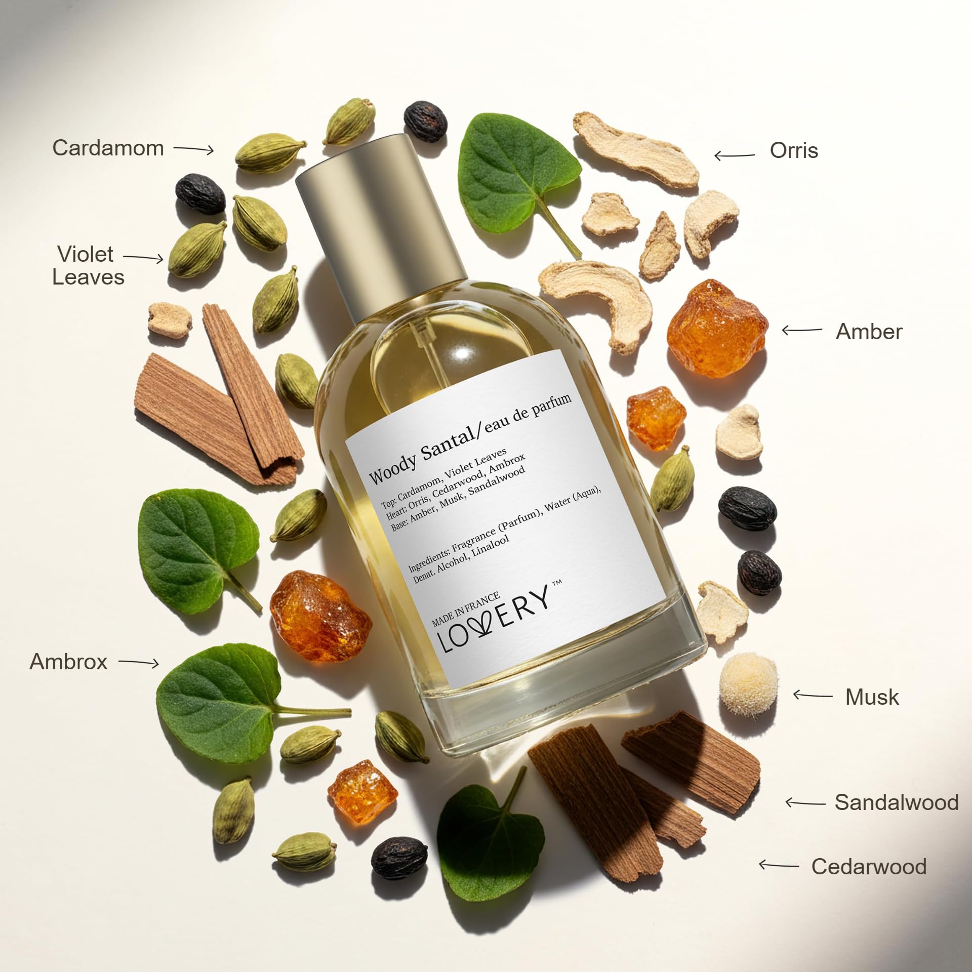 LOVERY Woody Santal Sandalwood – Inspired by Santal 33, Travel Spray Bottle 100mL + 10mL
