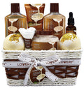 LOVERY 9-Piece Vanilla Coconut Spa Gift Basket for Women – Luxurious Bath & Body Set