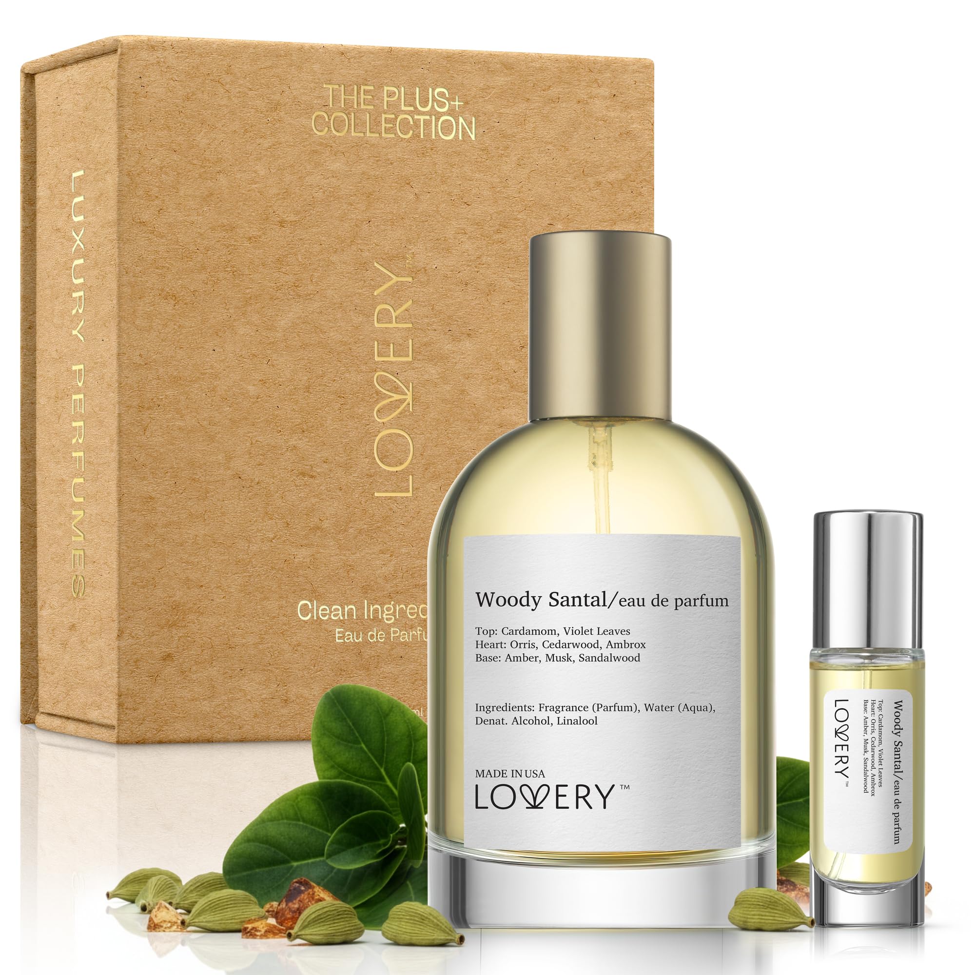 LOVERY Woody Santal Sandalwood – Inspired by Santal 33, Travel Spray Bottle 100mL + 10mL