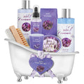 LOVESTEE Lavender Spa Gift Set – Christmas Bath & Body Kit with Candle