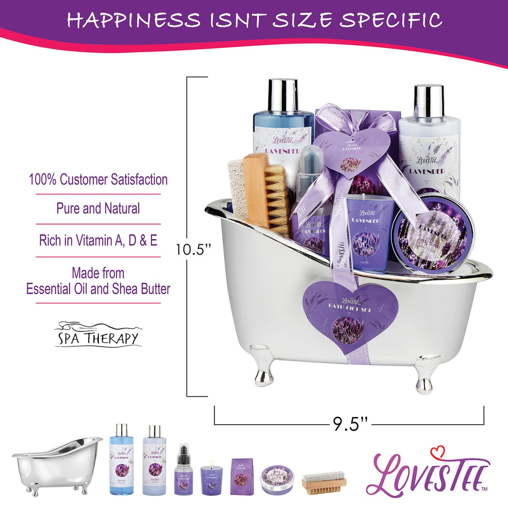 LOVESTEE Lavender Spa Gift Set – Christmas Bath & Body Kit with Candle