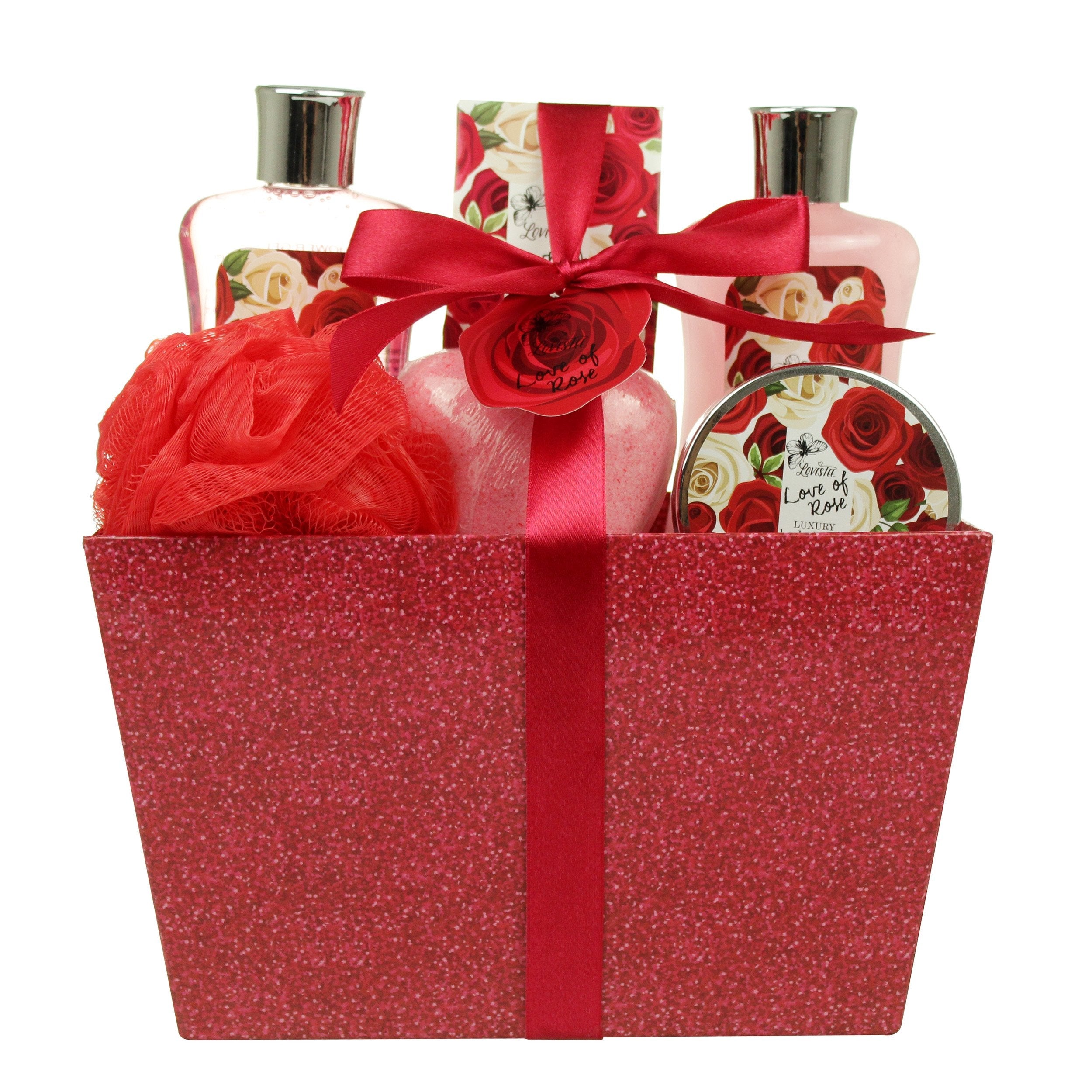 LOVESTEE Love of Rose Spa Gift Set – Christmas Bath & Body Basket