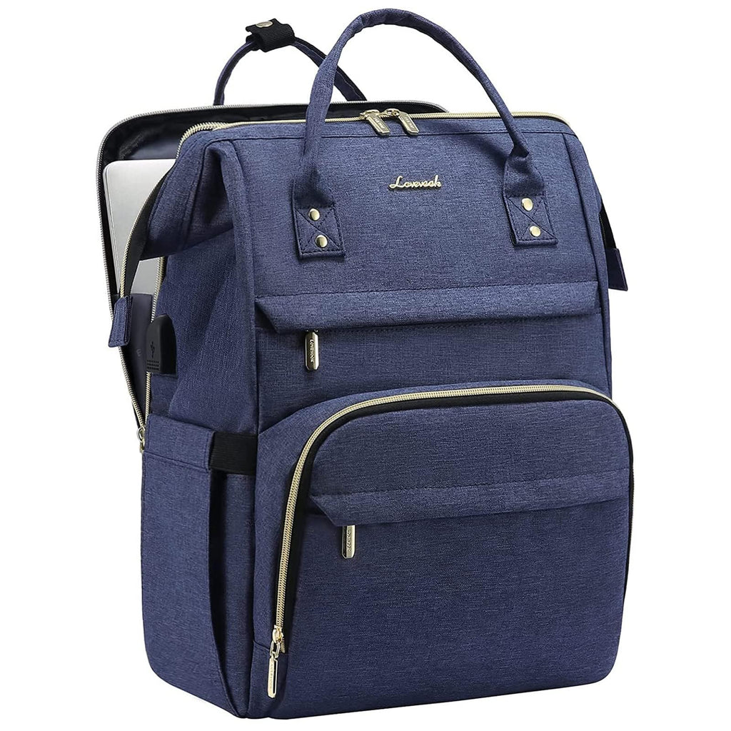 LOVEVOOK 17.3-Inch Laptop Backpack for Women – Navy, Water-Resistant, USB Port