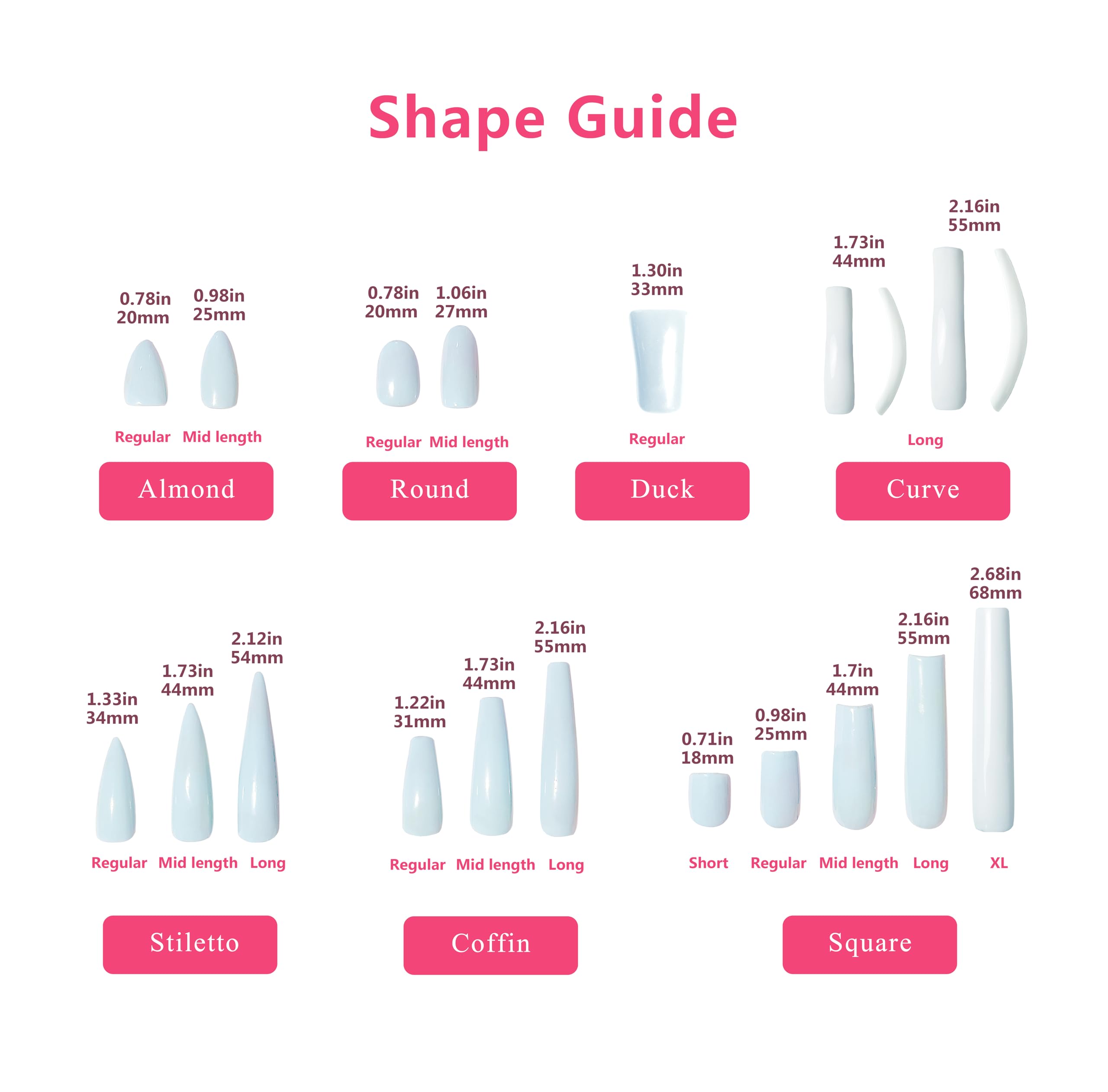 LOVFUL Aurora Light Press On Nails – Full Crystal Coverage, Reusable Coffin Classic 1.3 in | H36-M