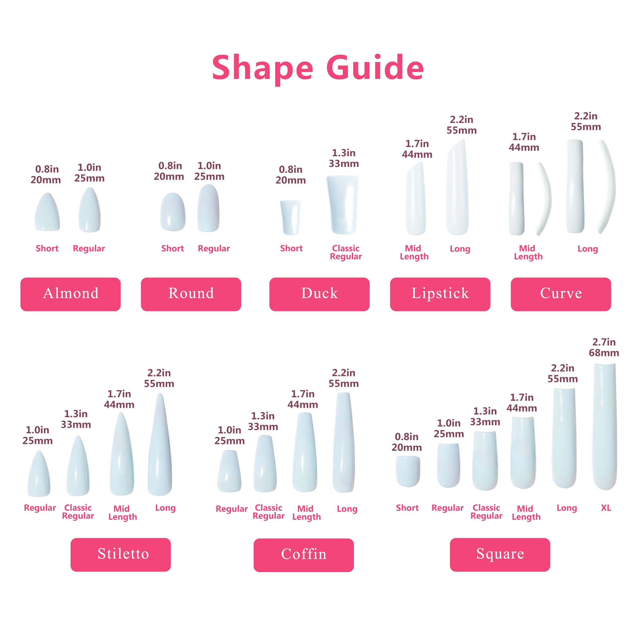 LOVFUL Aurora Light Press On Nails – Full Crystal Coverage, Reusable Coffin Classic 1.3 in | H36-M