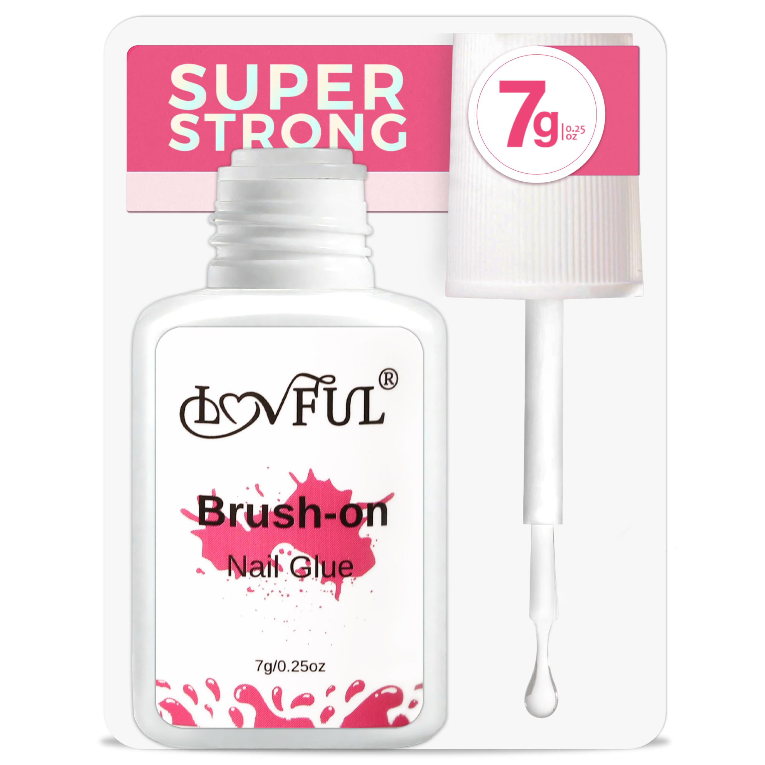 Lovful Extra Strong Brush-On Nail Glue for Press-Ons | Quick-Dry, Long-Lasting (7g)