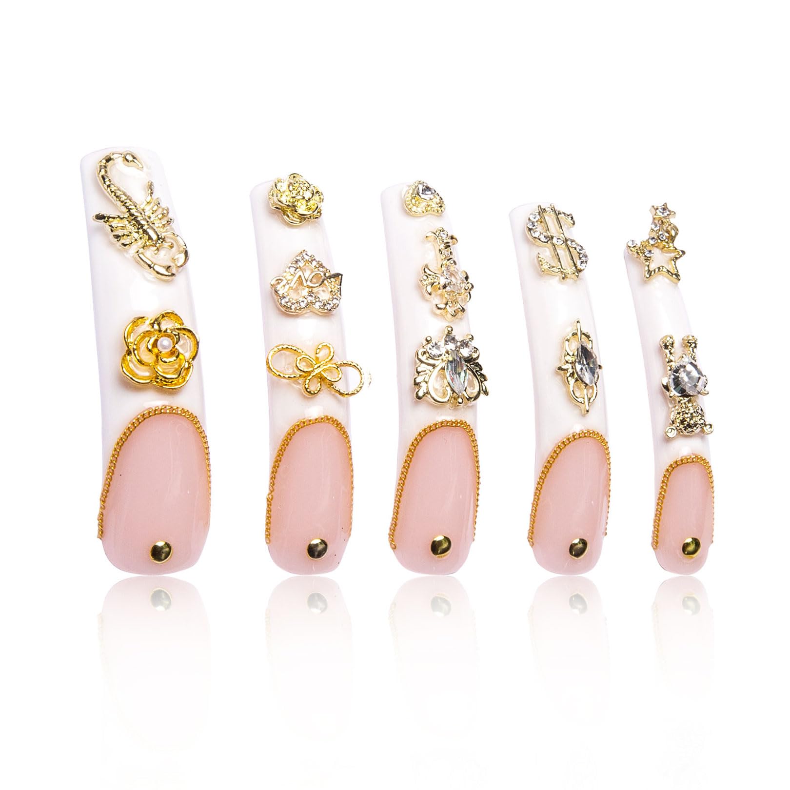 LOVFUL Chicago Nails – Full Crystal Coverage, Reusable, Curve-Long 2.2 in