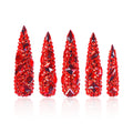 LOVFUL Flaming Luxury Red Stiletto Press-On Nails – Full Crystal, Reusable, 1.7in Mid Length