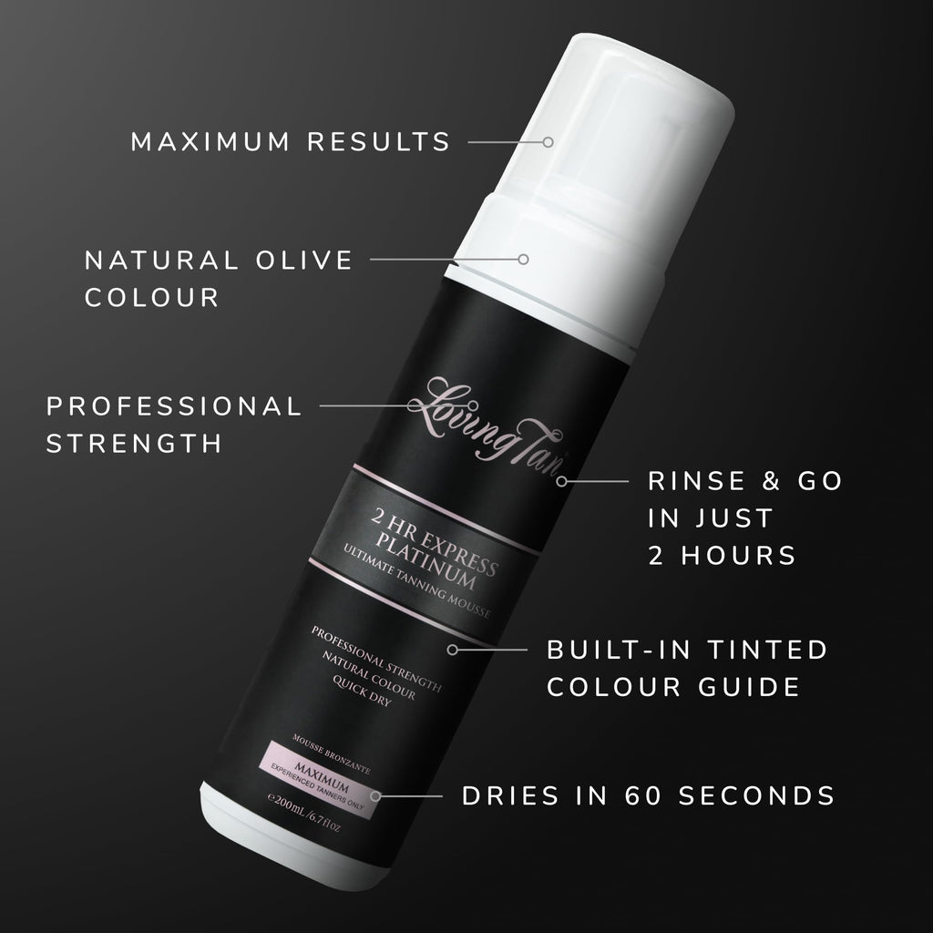 Loving Tan Platinum 2 HR Express Self Tanning Mousse – Darkest Shade Yet, Streak-Free
