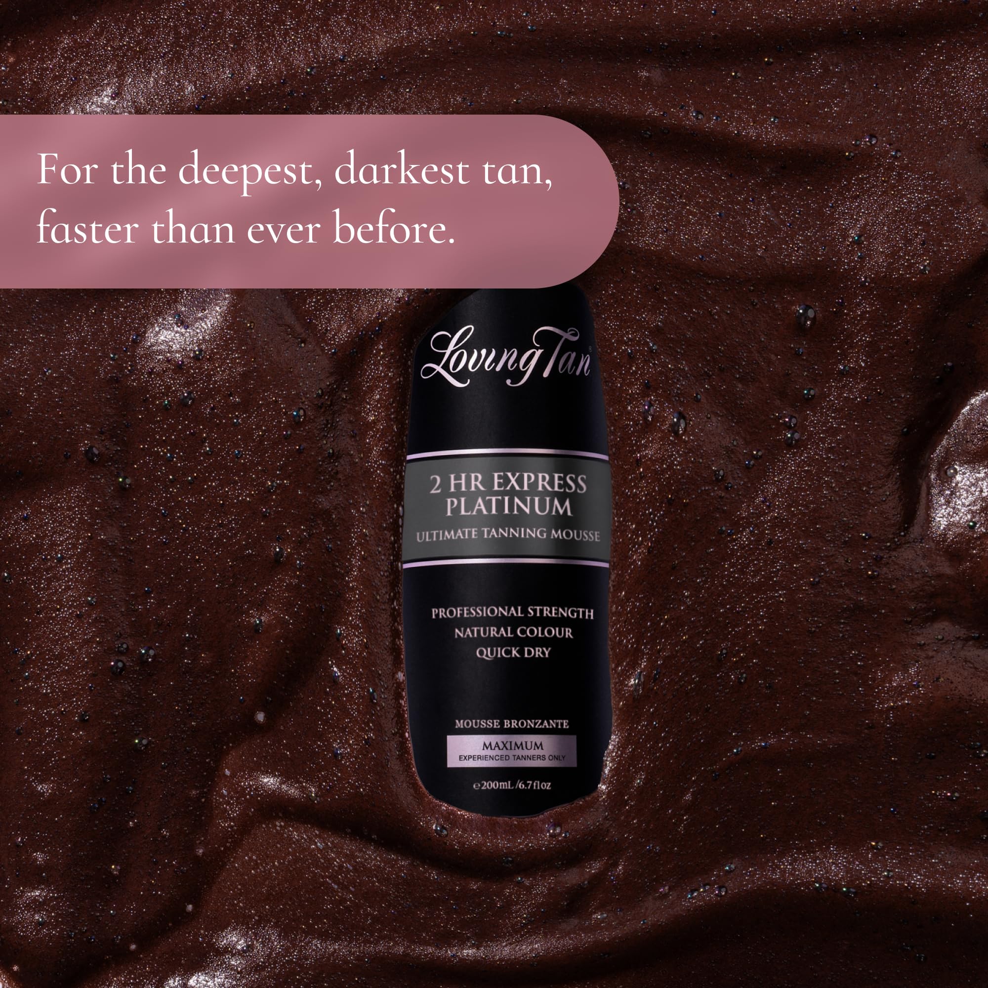 Loving Tan Platinum 2 HR Express Self Tanning Mousse – Darkest Shade Yet, Streak-Free