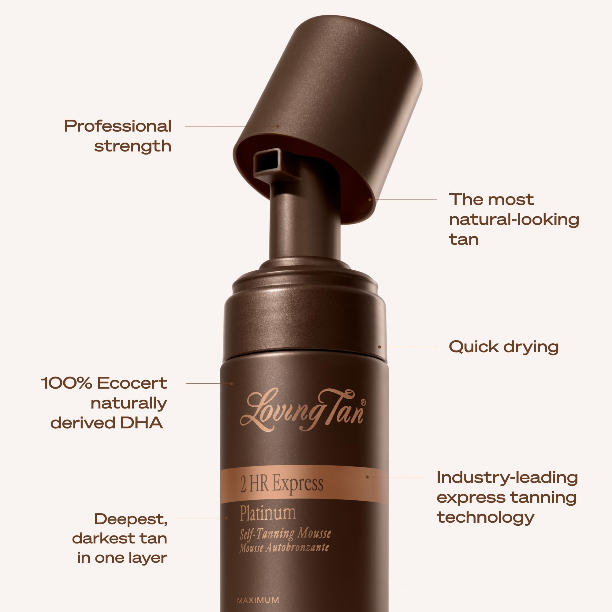 Loving Tan Platinum 2HR Express Self Tanning Mousse – Darkest Shade Yet | 5+ Applications