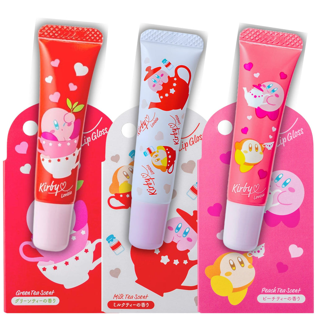 Lovisia Kirby 3-Count Cute Lip Gloss Set – Hydrating Clear Glosses with Rose, Tea Leaf Extract & Vitamin E