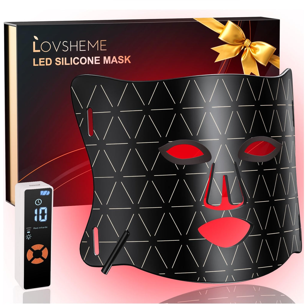 Lovsheme LED Face Mask Light Therapy – Home Professional Skincare with 3 Light Modes